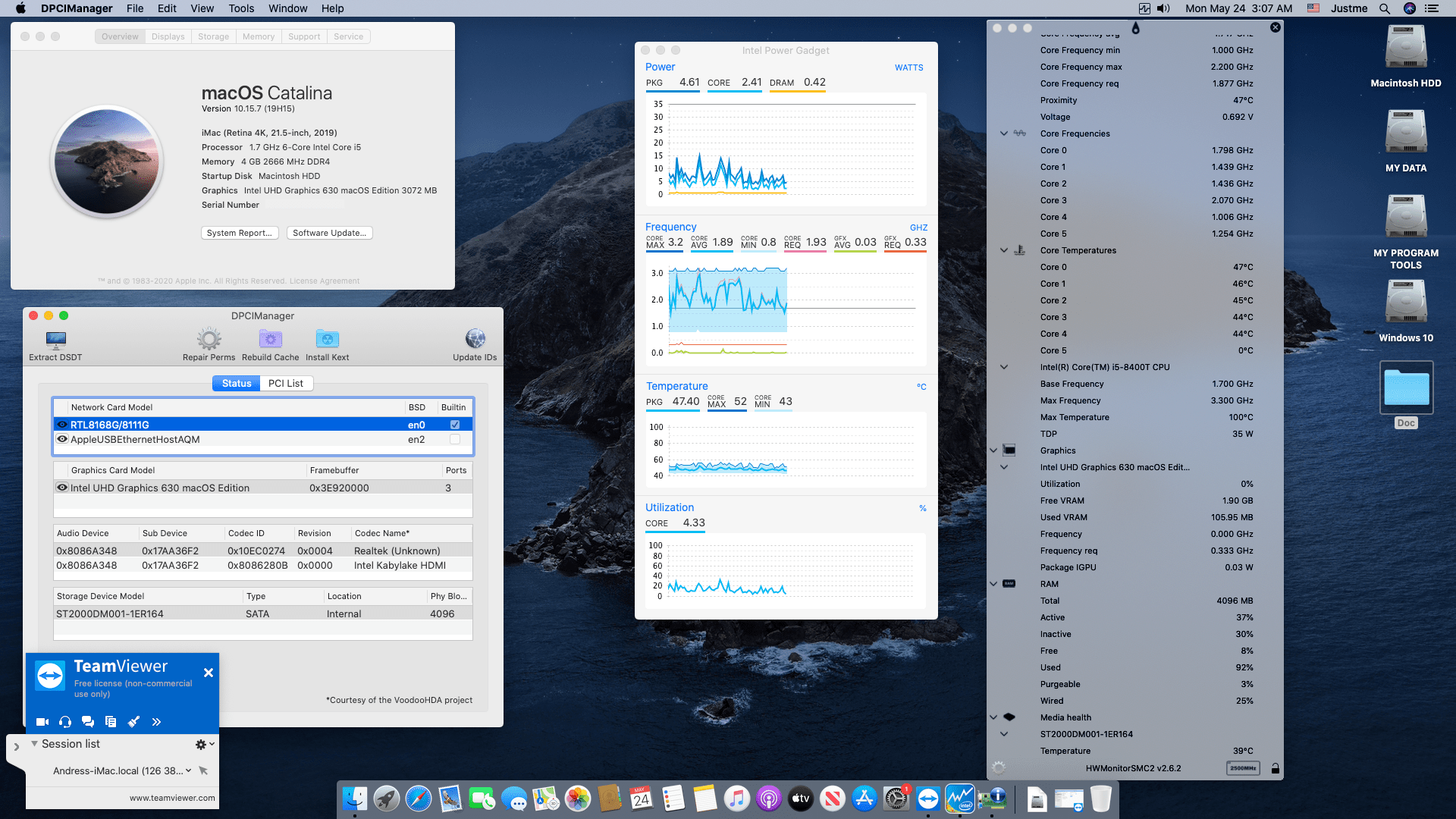 Success Hackintosh macOS Catalina 10.15.7 Build 19H15 at Lenovo IdeaCentre AIO PC 520-22ICB